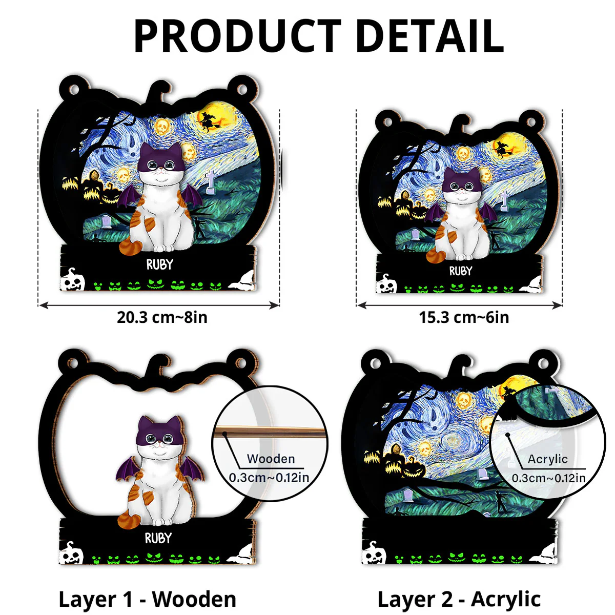 Cats Witch - Personalized Custom Suncatcher - Image 5