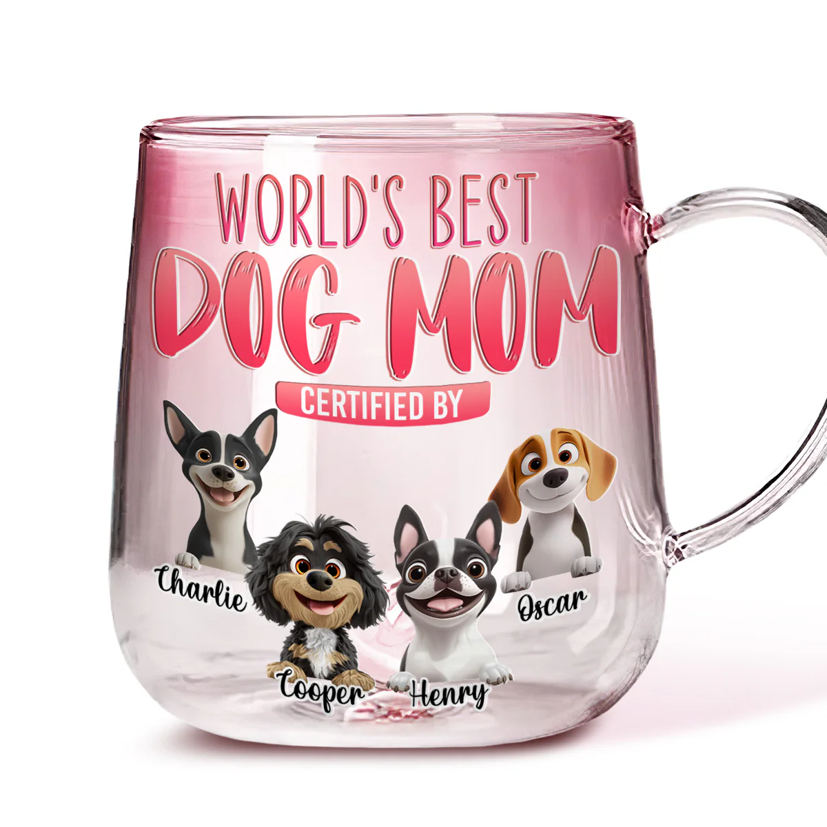 Certified By You - Personalized Custom Pink Gradient Glass Mug