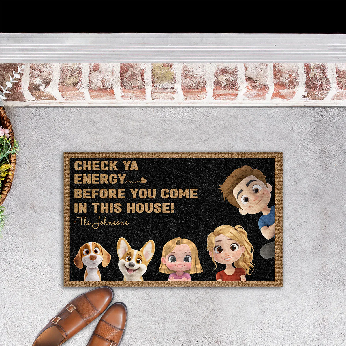 Check Ya Energy Before You Come - Personalized Custom Doormat - Image 3
