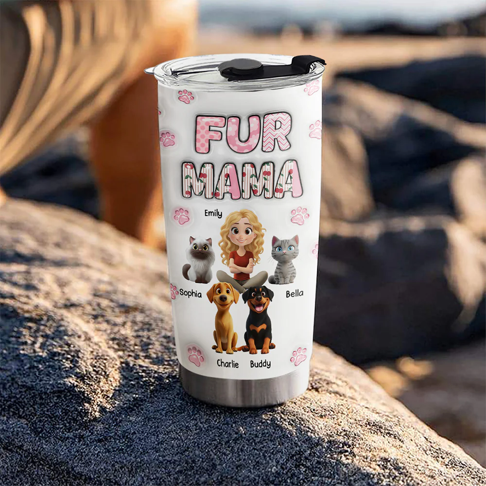 Cherry On Top Fur Version 2 - Personalized Custom 3D Inflated Effect Tumbler - Image 5