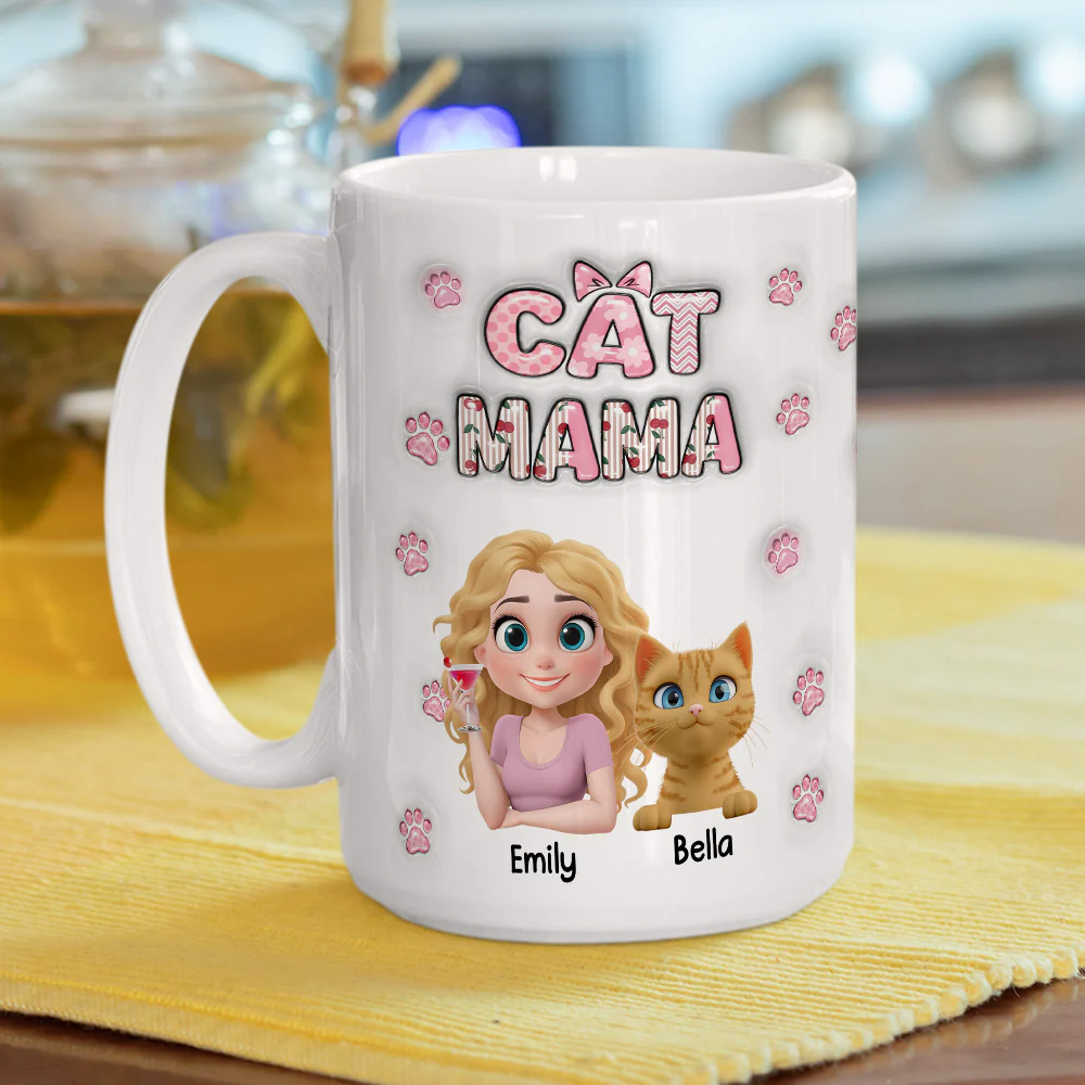 Cherry On Top Of Cat - Personalized Custom 3D Inflated Effect Mug - Image 6