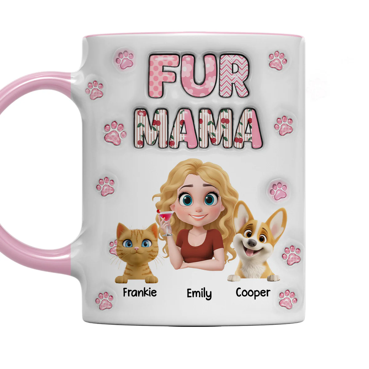 Cherry On Top Of Us - Personalized Custom 3D Inflated Effect Accent Mug