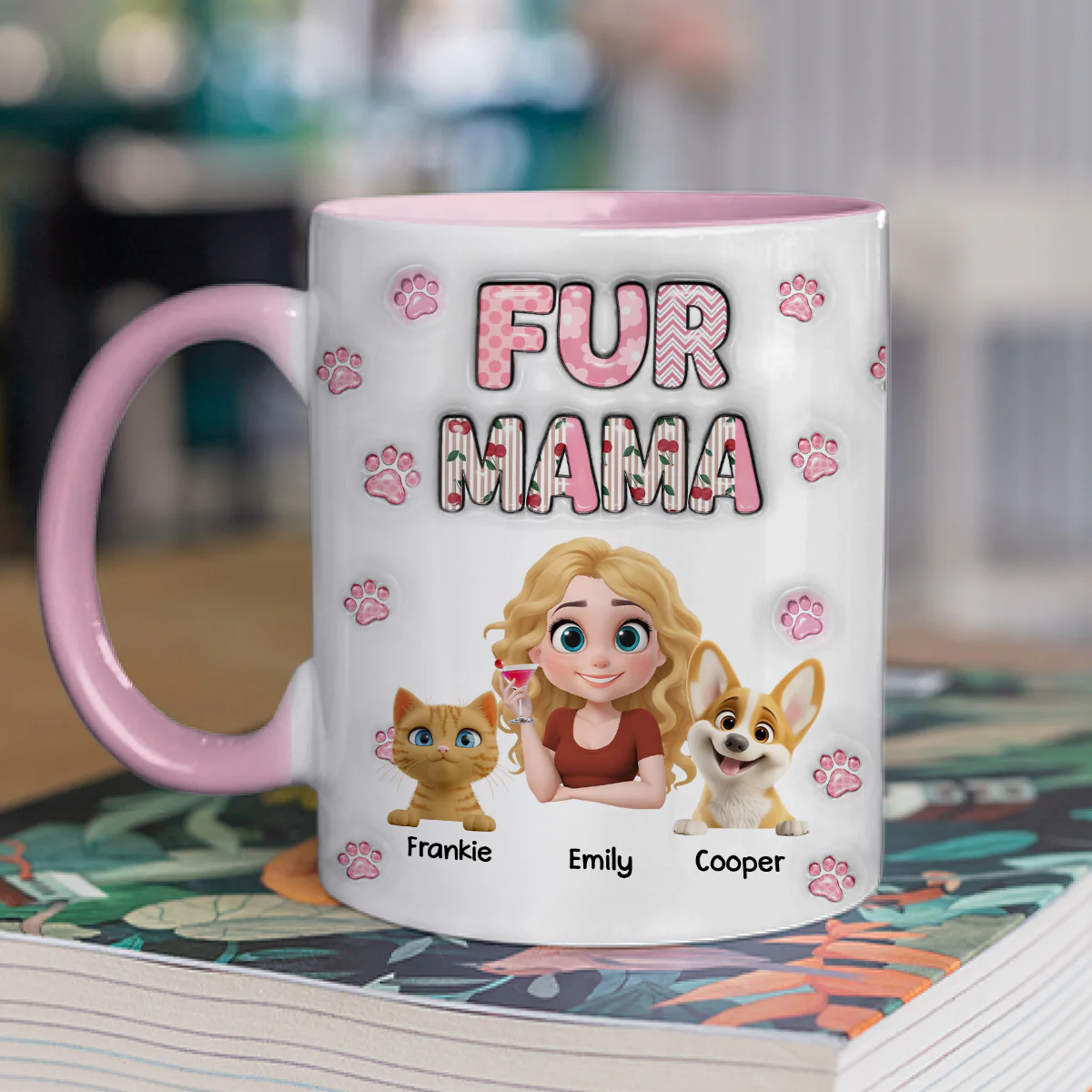 Cherry On Top Of Us - Personalized Custom 3D Inflated Effect Accent Mug - Image 2