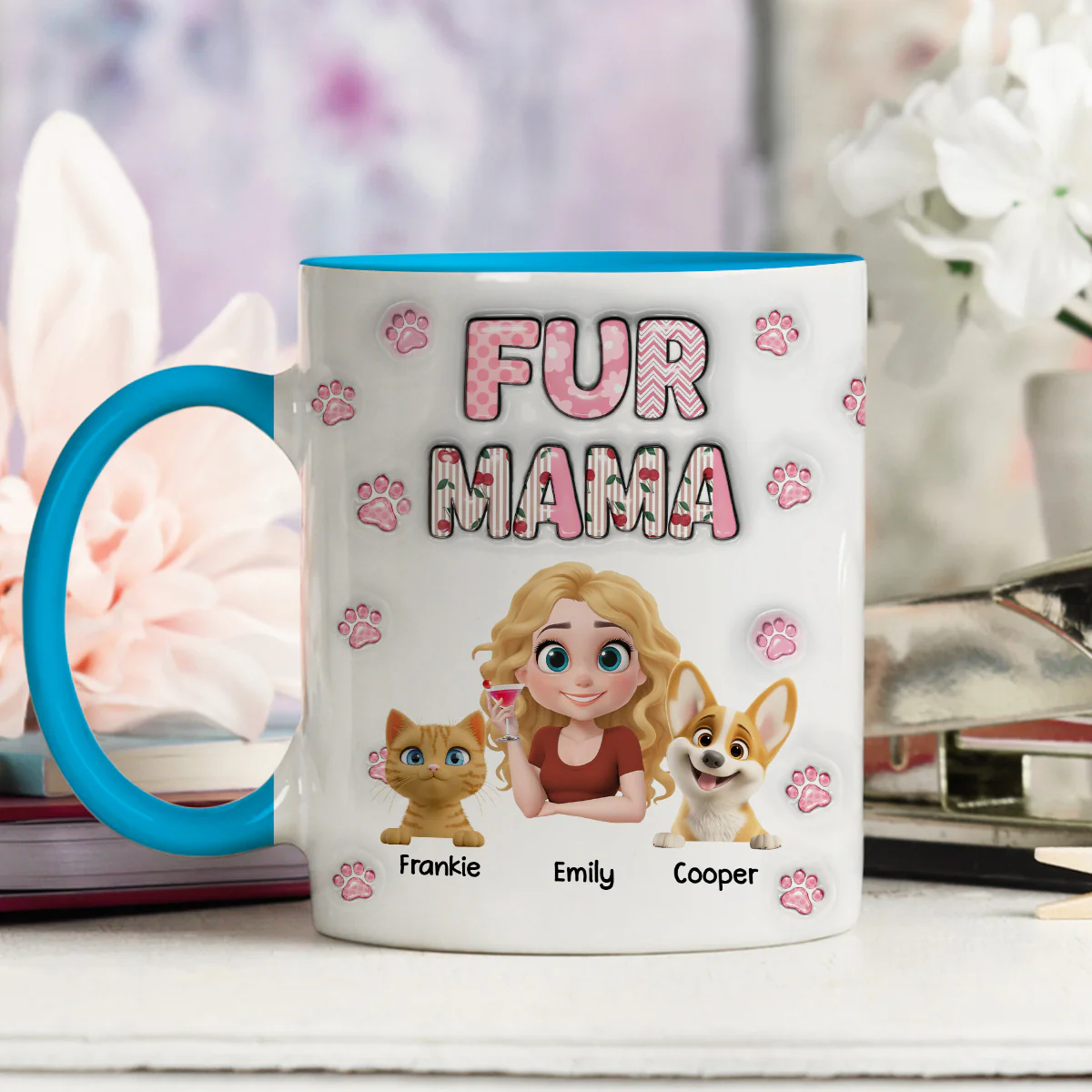 Cherry On Top Of Us - Personalized Custom 3D Inflated Effect Accent Mug - Image 3