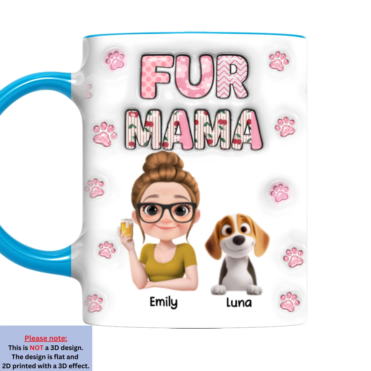Cherry On Top Of Us - Personalized Custom 3D Inflated Effect Accent Mug - Image 6