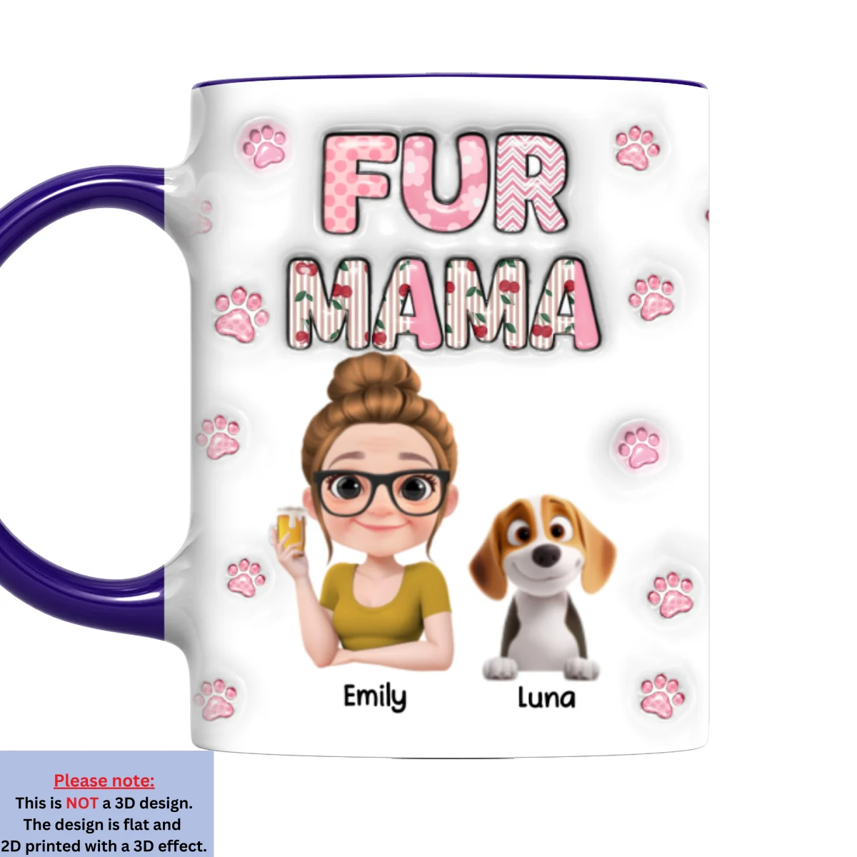 Cherry On Top Of Us - Personalized Custom 3D Inflated Effect Accent Mug - Image 8