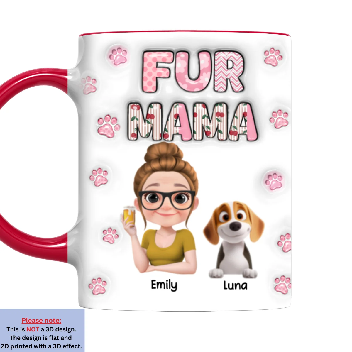 Cherry On Top Of Us - Personalized Custom 3D Inflated Effect Accent Mug - Image 9