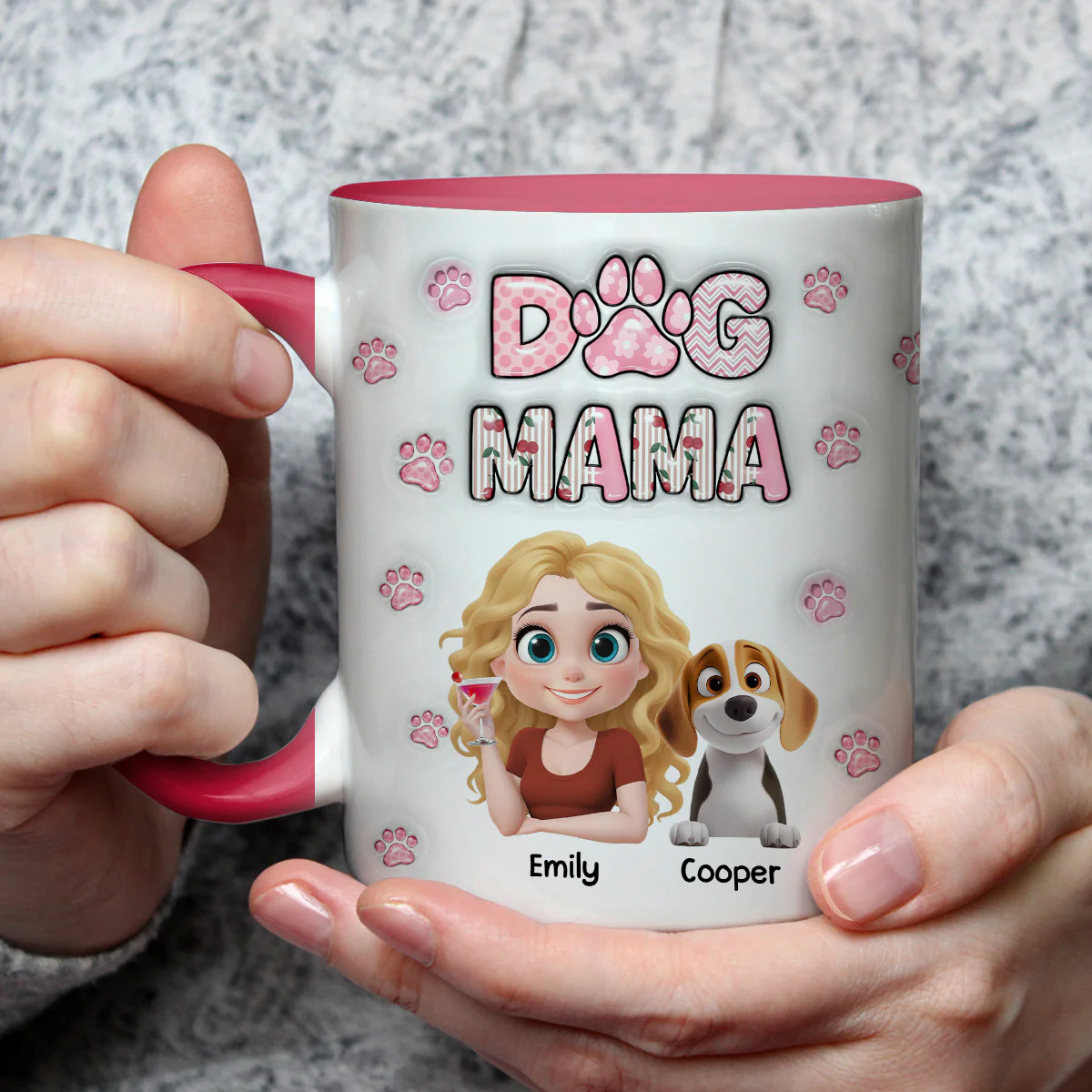Cherry On Top - Personalized Custom 3D Inflated Effect Accent Mug - Image 2