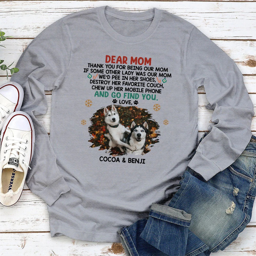 Chew His Phone - Personalized Custom Long Sleeve T-shirt - Image 2