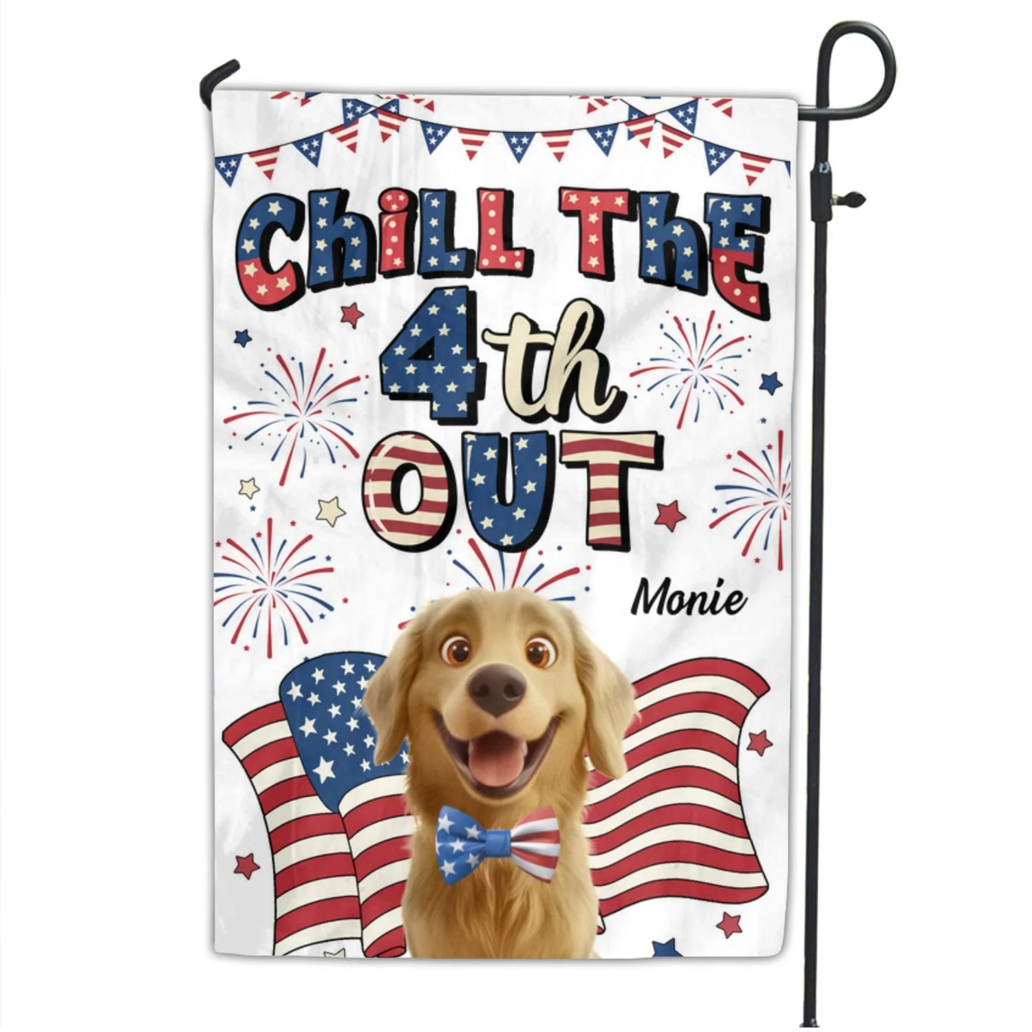 Chill The Fourth Out - Personalized Custom Flag - Image 6