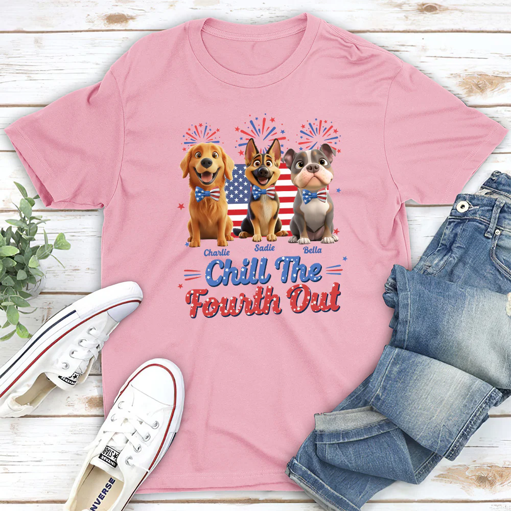 Chill The Fourth Out - Personalized Custom Unisex T-shirt - Image 2