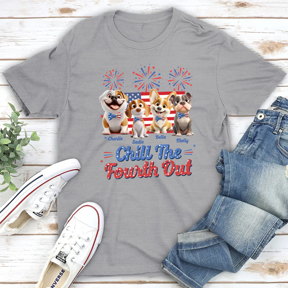 Chill The Fourth Out - Personalized Custom Unisex T-shirt - Image 5