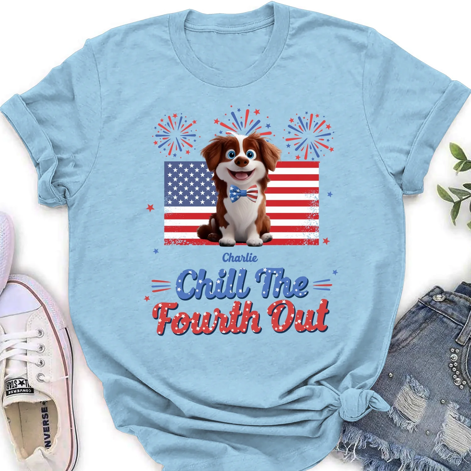 Chill The Fourth Out - Personalized Custom Women's T-Shirt - Image 9