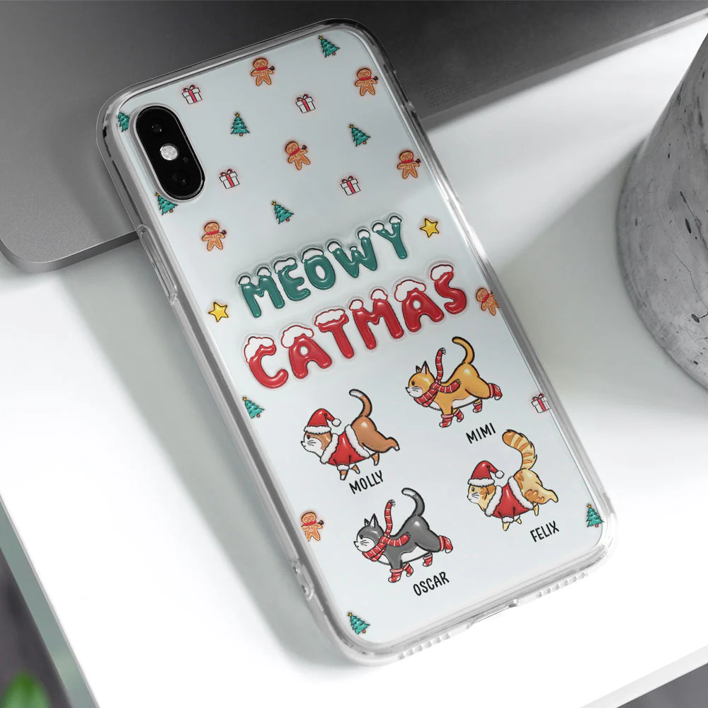 Christmas Cat - Personalized Custom 3D Inflated Effect Phone Case - Image 3