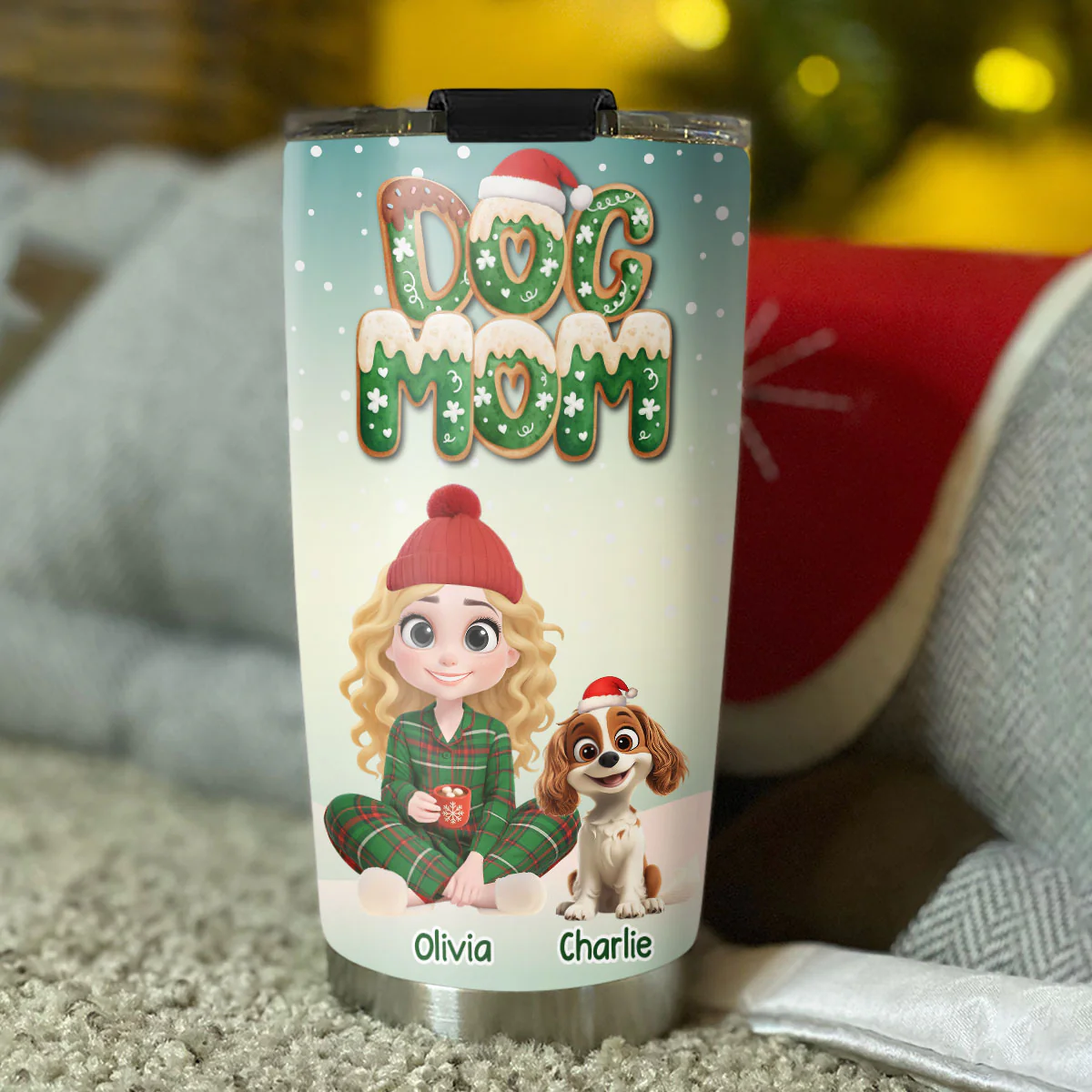 Christmas Cookie - Personalized Custom 3D Inflated Effect Tumbler - Image 4