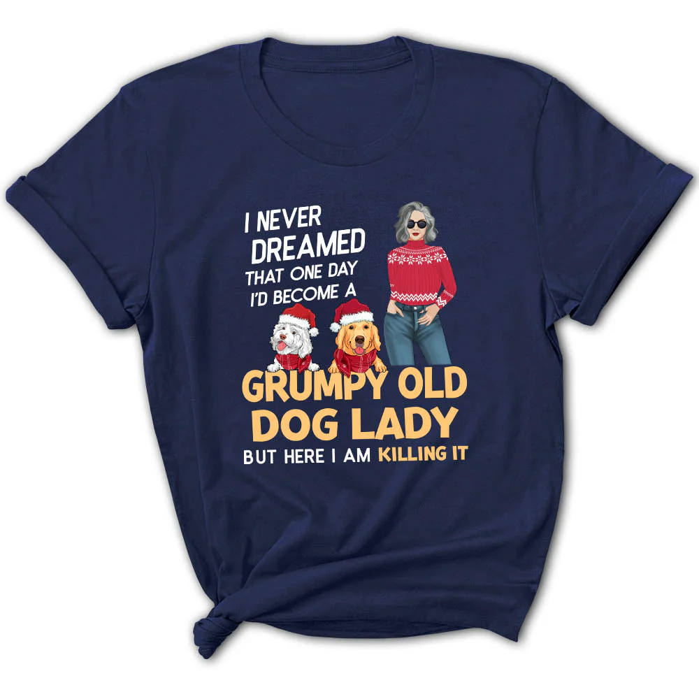 Christmas Dog Lady - Personalized Custom Women's T-shirt