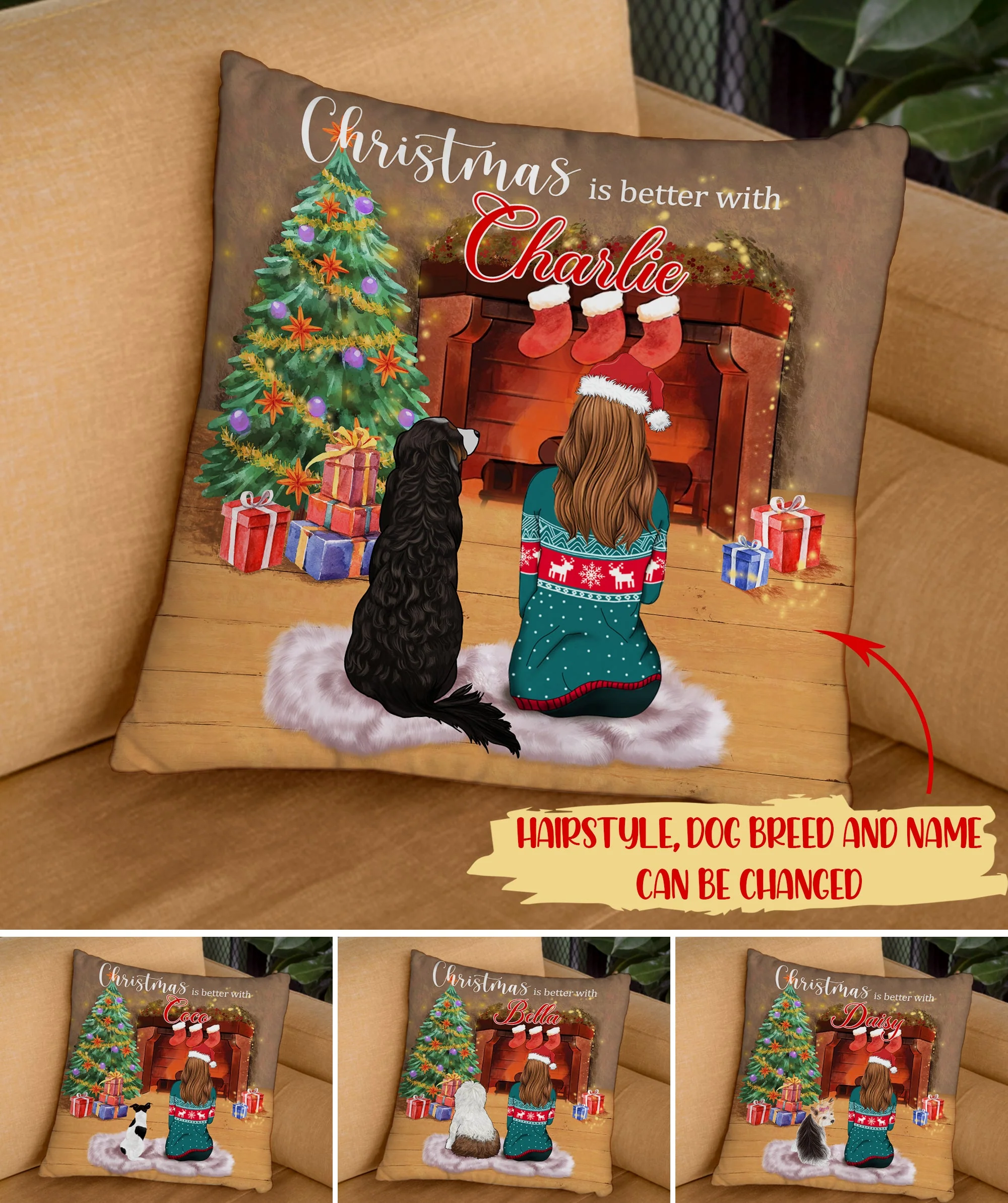 Christmas Is Better With Dogs - Personalized Custom Throw Pillow - Christmas Gifts For Dog Lovers