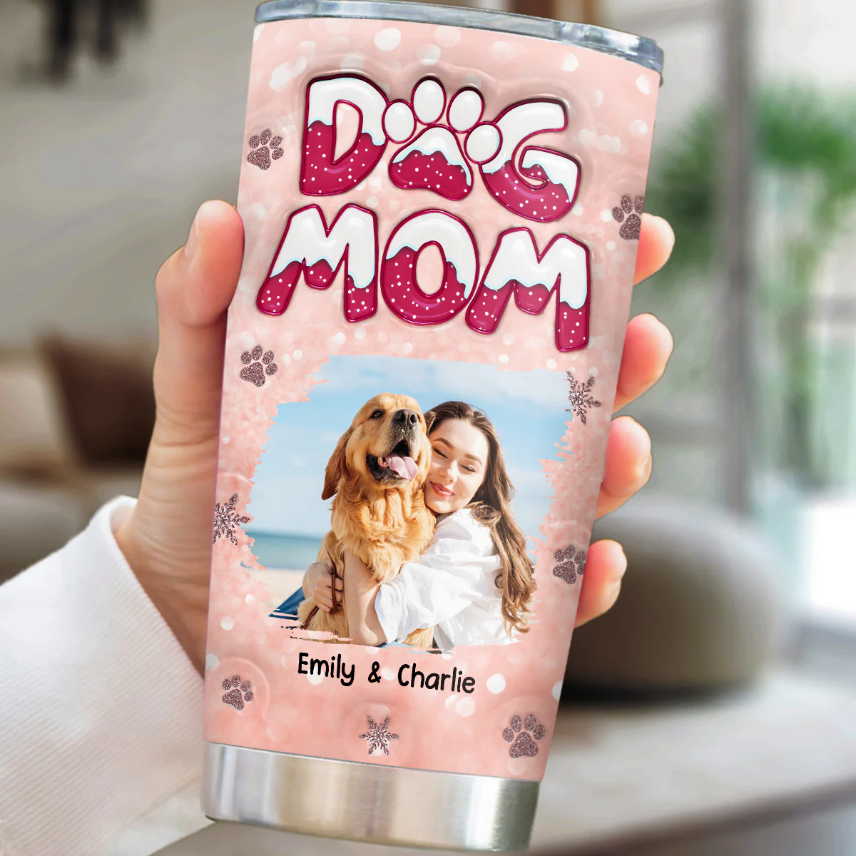 Christmas Is Coming To Paw Photo - Personalized Custom 3D Inflated Effect Tumbler - Image 2