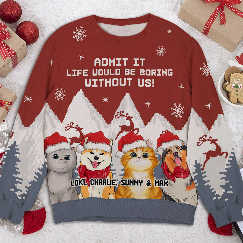 Christmas Not Boring - Personalized Custom All-Over-Print Sweatshirt - Image 4