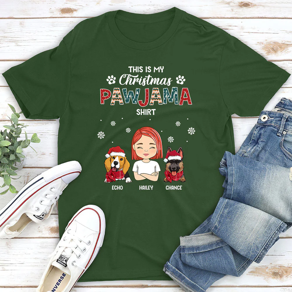 Christmas Pajama Shirt - Personalized Custom Unisex T-shirt - Image 2