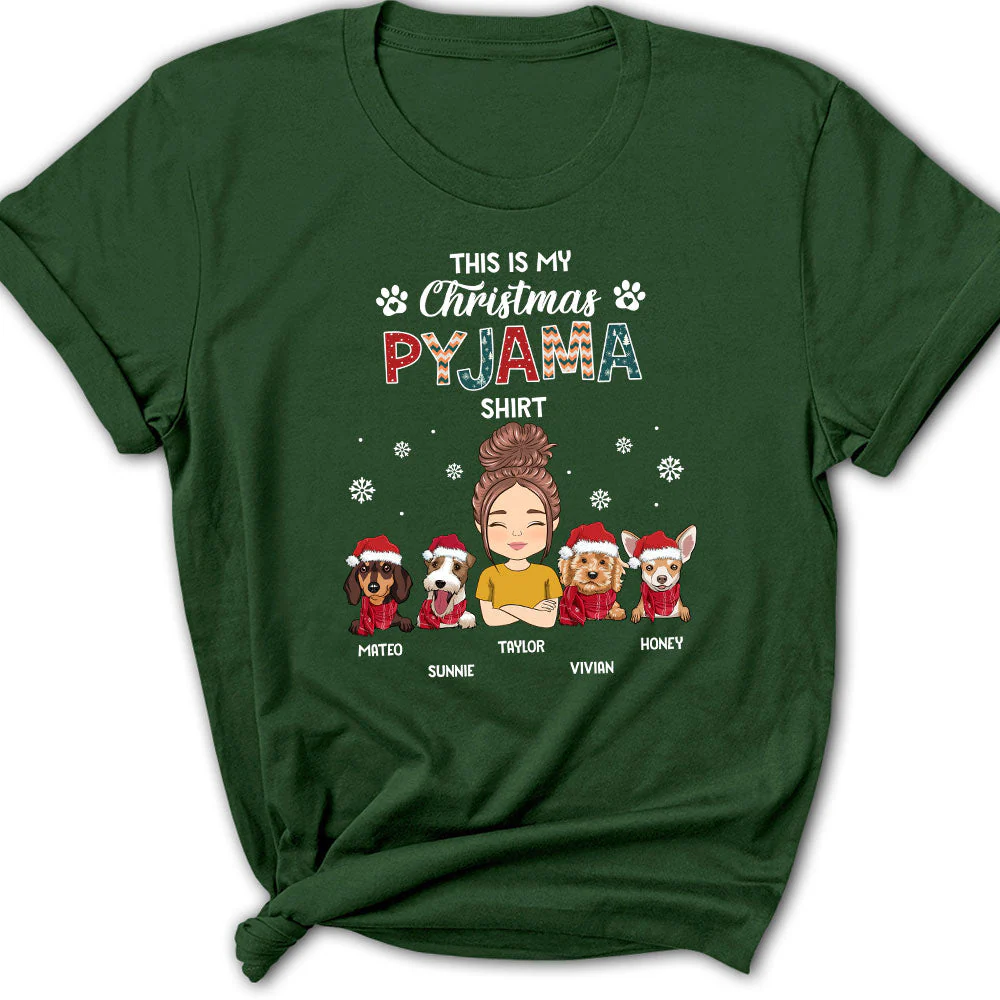 Christmas Pajama Shirt - Personalized Custom Women's T-shirt - Image 4