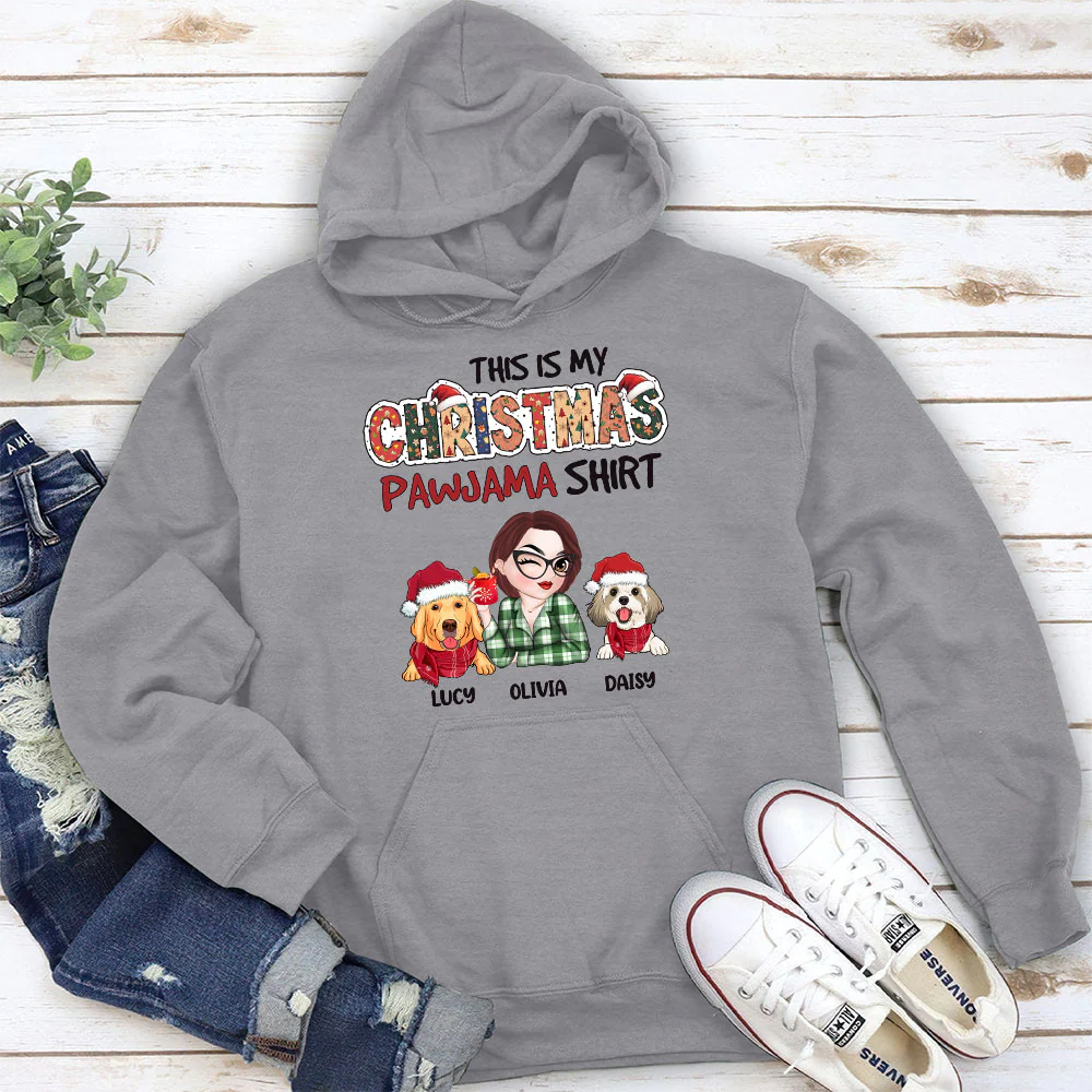 Christmas Pawjama Shirt - Personalized Custom Hoodie - Image 2