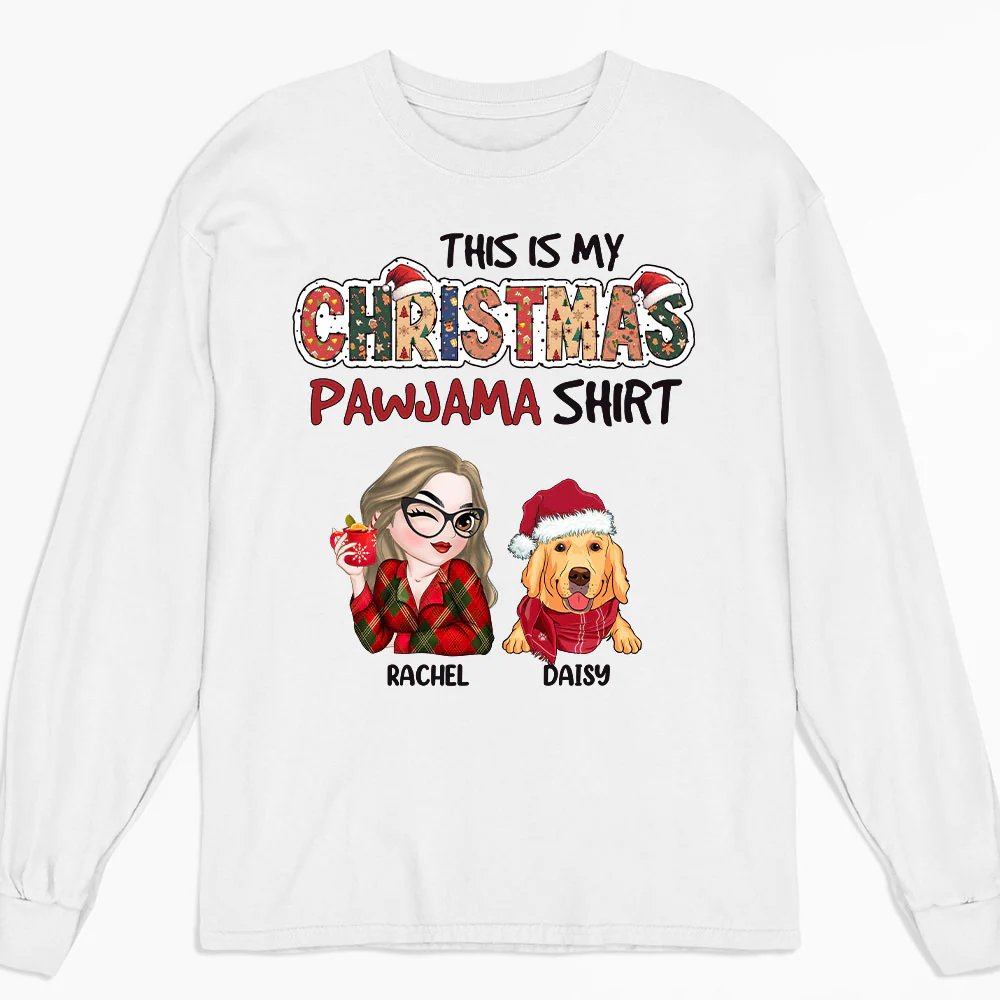 Christmas Pawjama Shirt - Personalized Custom Long Sleeve T-shirt