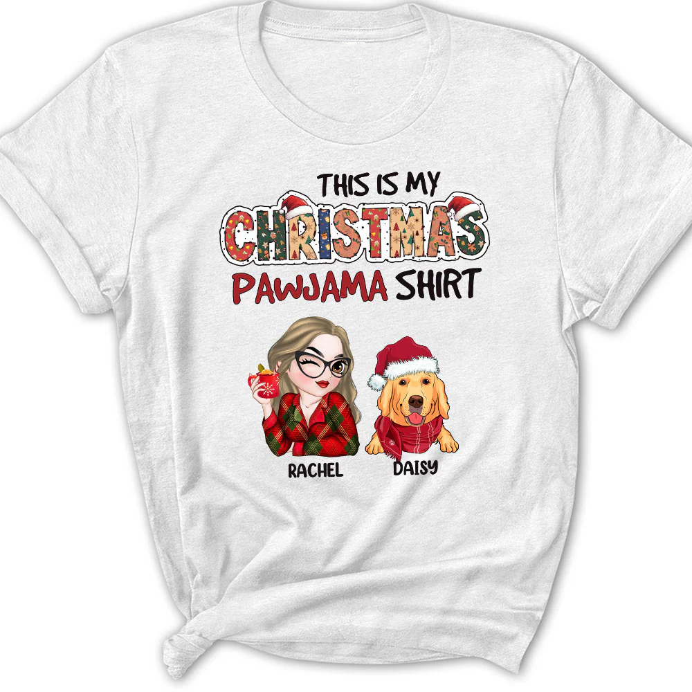 Christmas Pawjama Shirt - Personalized Custom Women's T-shirt