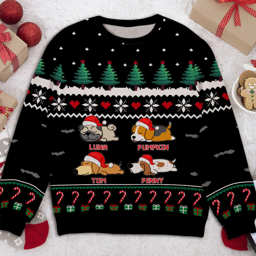 Christmas Pine Tree - Personalized Custom All-Over-Print Sweatshirt - Image 2