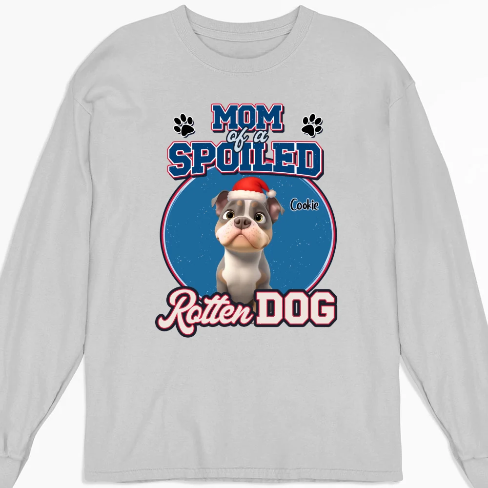 Christmas Spoild Rotten Dogs - Personalized Custom Long Sleeve T-Shirt - Image 3