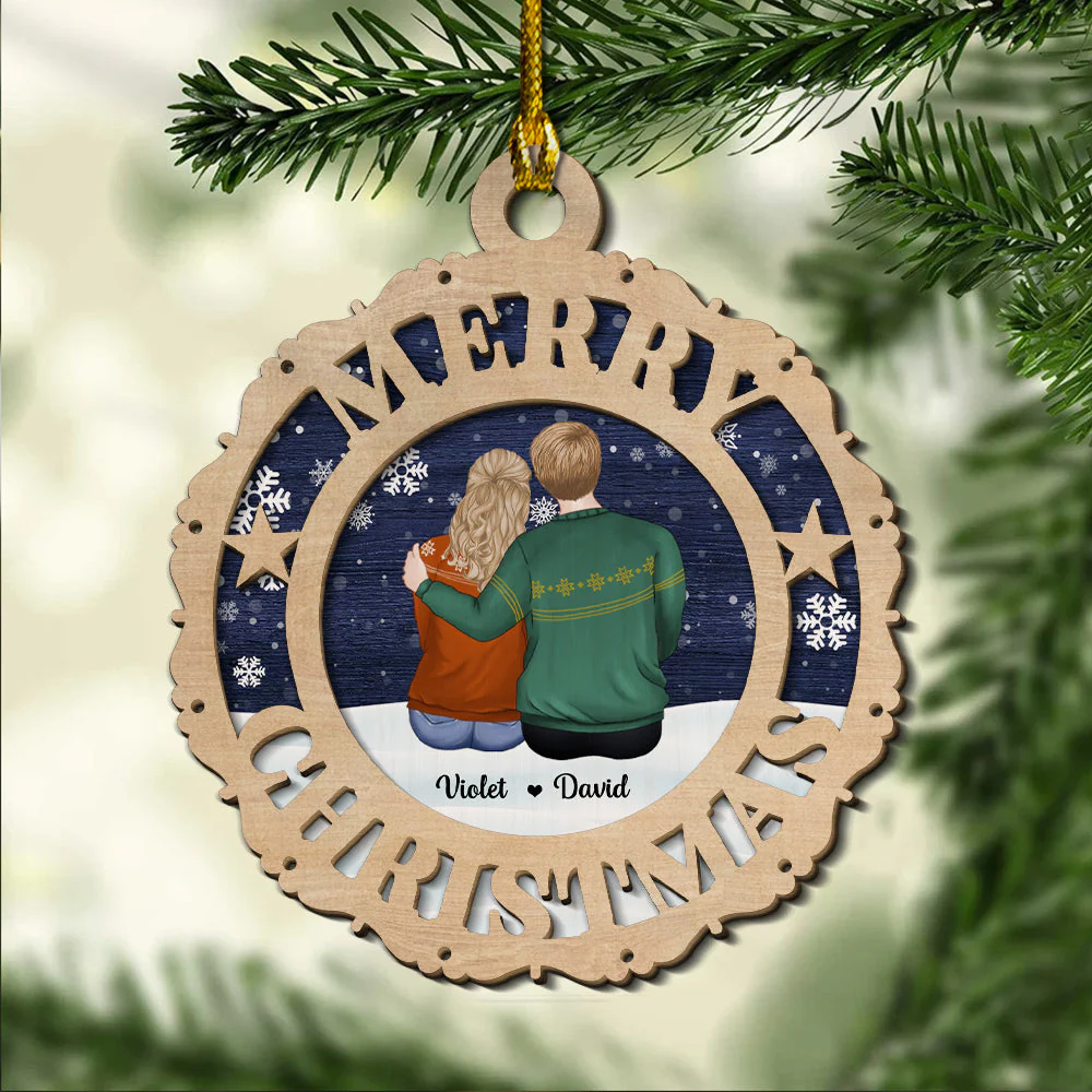 Christmas Together - Personalized Custom 2-layered Wood Ornament