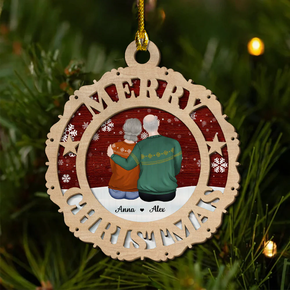 Christmas Together - Personalized Custom 2-layered Wood Ornament - Image 2