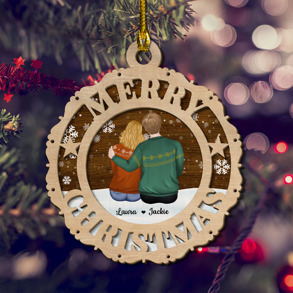 Christmas Together - Personalized Custom 2-layered Wood Ornament - Image 4