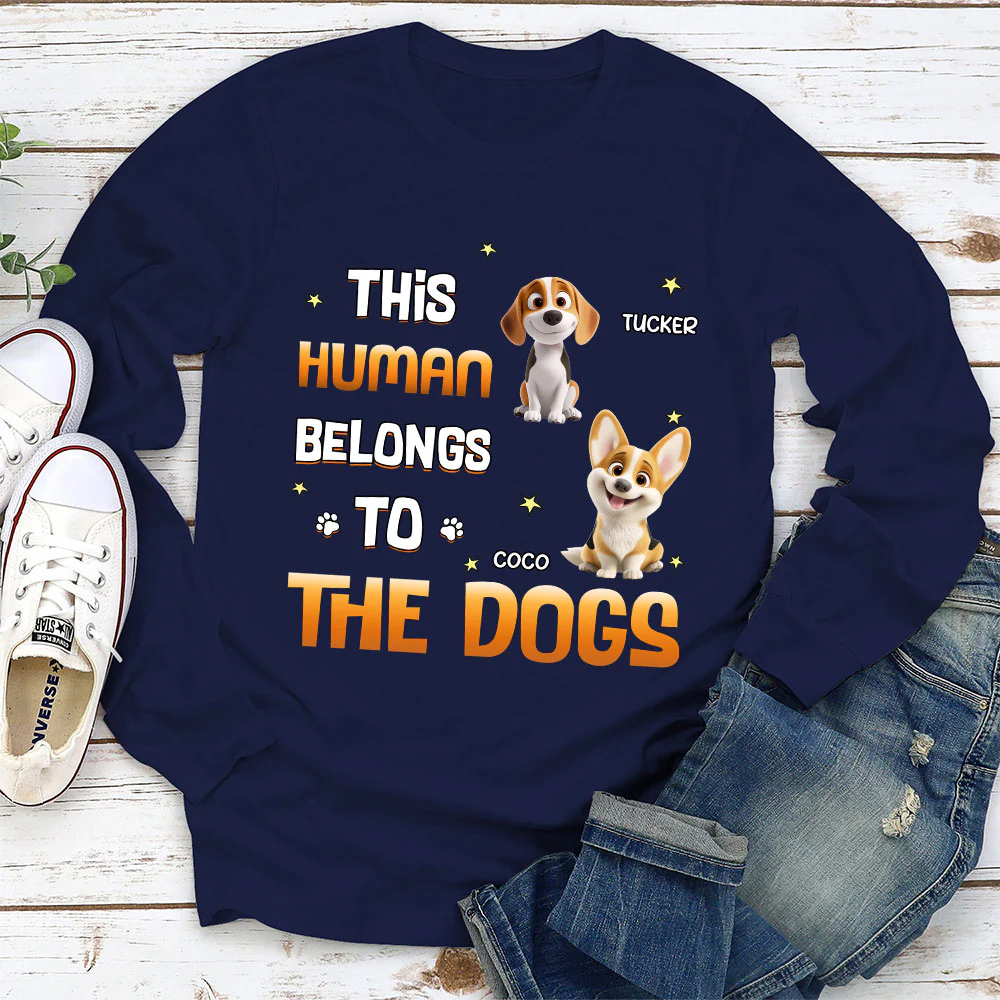 Chunky Funny Dog Cartoon Shirt - Personalized Custom Long Sleeve T-shirt - Image 2
