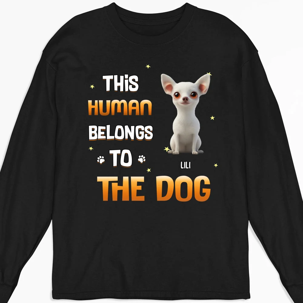 Chunky Funny Dog Cartoon Shirt - Personalized Custom Long Sleeve T-shirt - Image 4