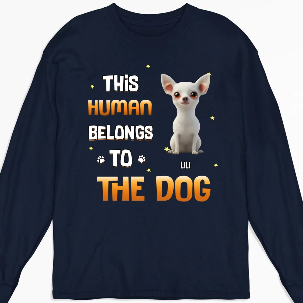 Chunky Funny Dog Cartoon Shirt - Personalized Custom Long Sleeve T-shirt - Image 5