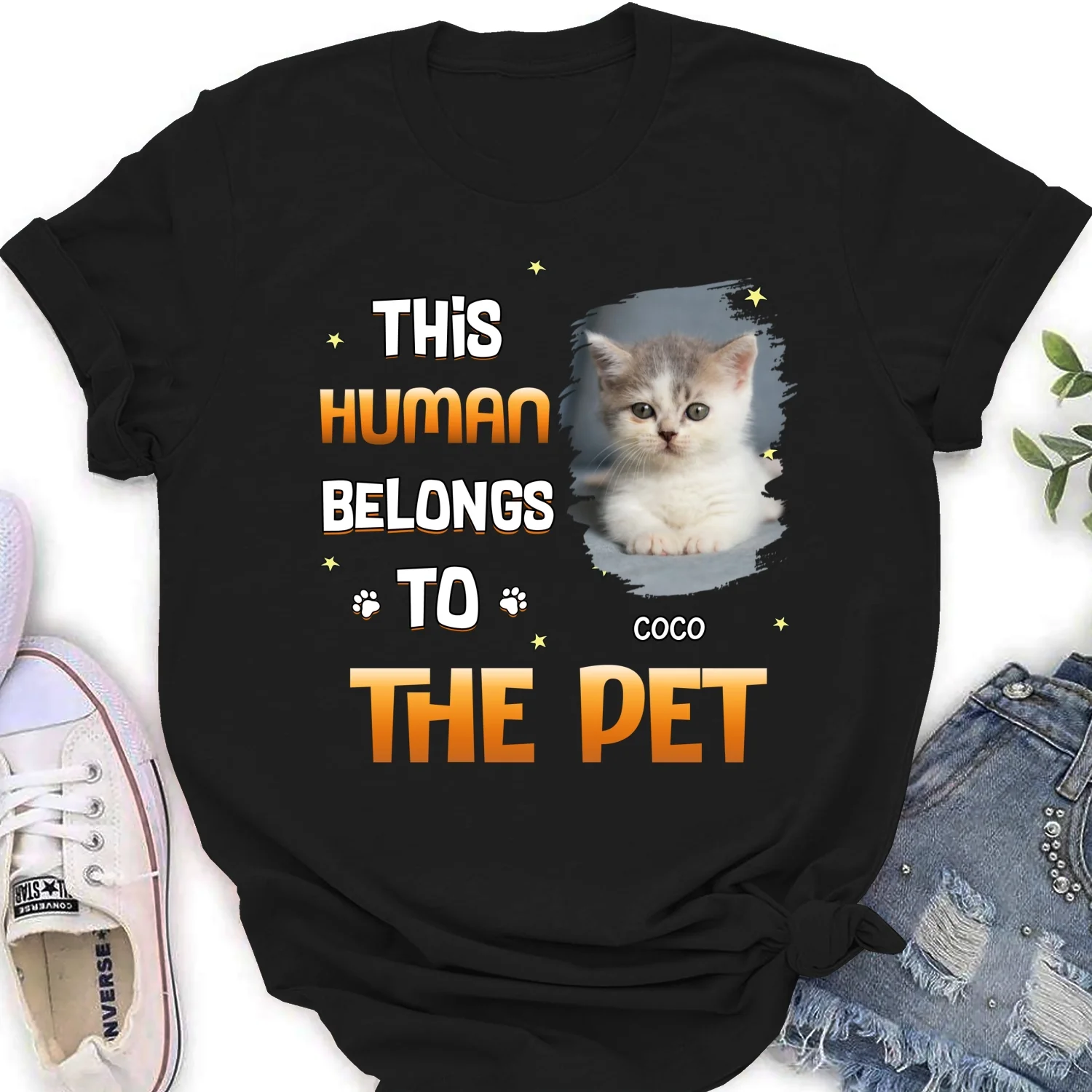 Chunky Funny Pet Cartoon Shirt Photo - Personalized Custom Women's T-shirt - Image 4