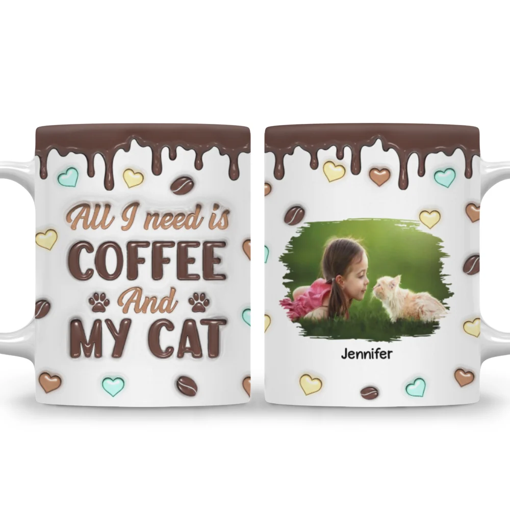 Coffee And Cat Photo - Personalized Custom 3D Inflated Effect Mug - Image 7