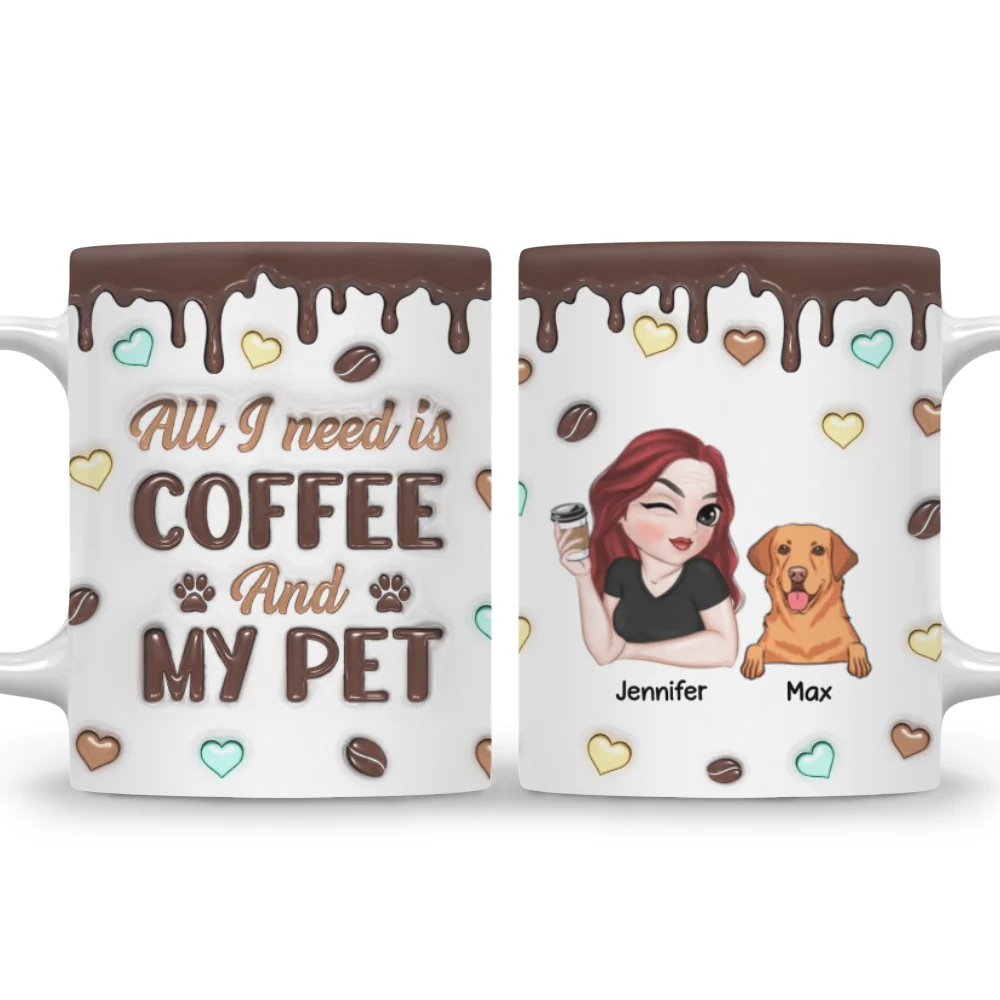 Coffee And Pet - Personalized Custom 3D Inflated Effect Mug - Image 7
