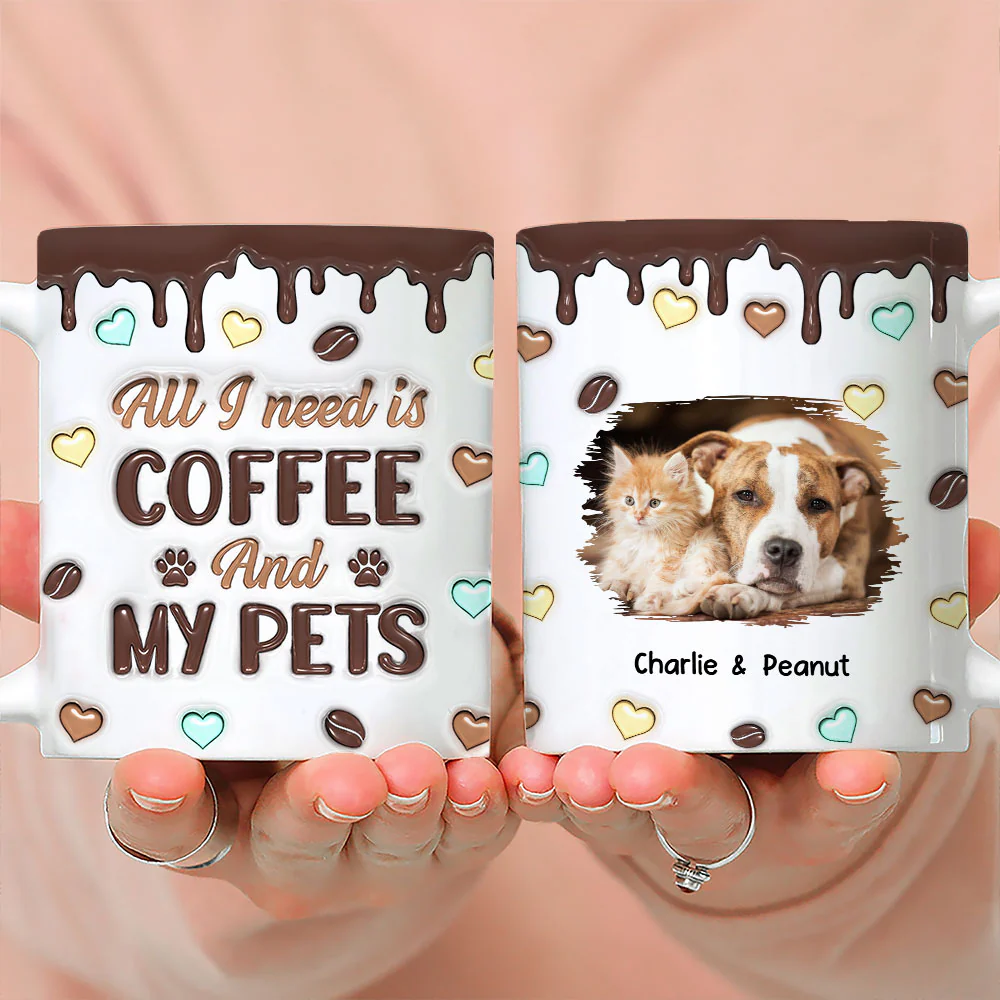 Coffee And Pet Photo - Personalized Custom 3D Inflated Effect Mug - Image 4