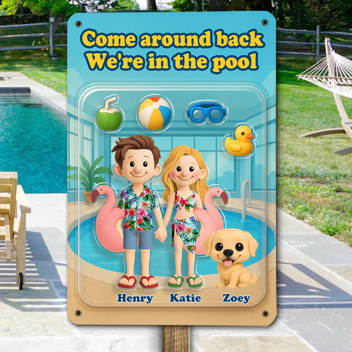 Come Around Back - Personalized Custom 3D Effect Metal Sign - Image 2