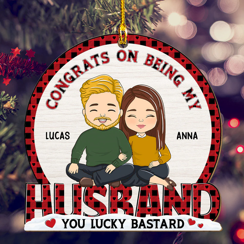 Congrat On Being - Personalized Custom 1-layered Wood Ornament - Image 3
