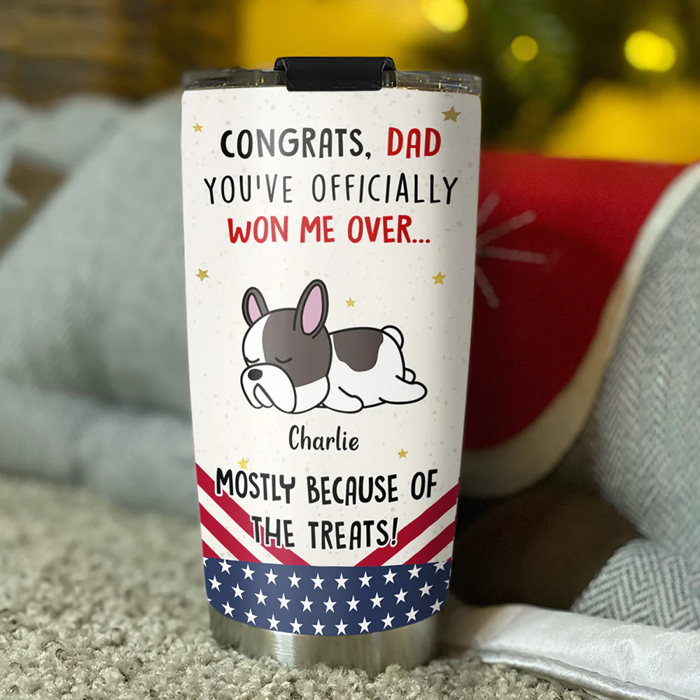 Congrats Dog Dad Mom - Personalized Custom Tumbler - Image 2