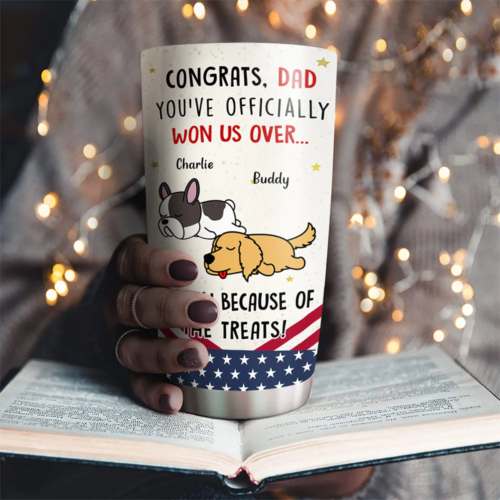 Congrats Dog Dad Mom - Personalized Custom Tumbler - Image 3