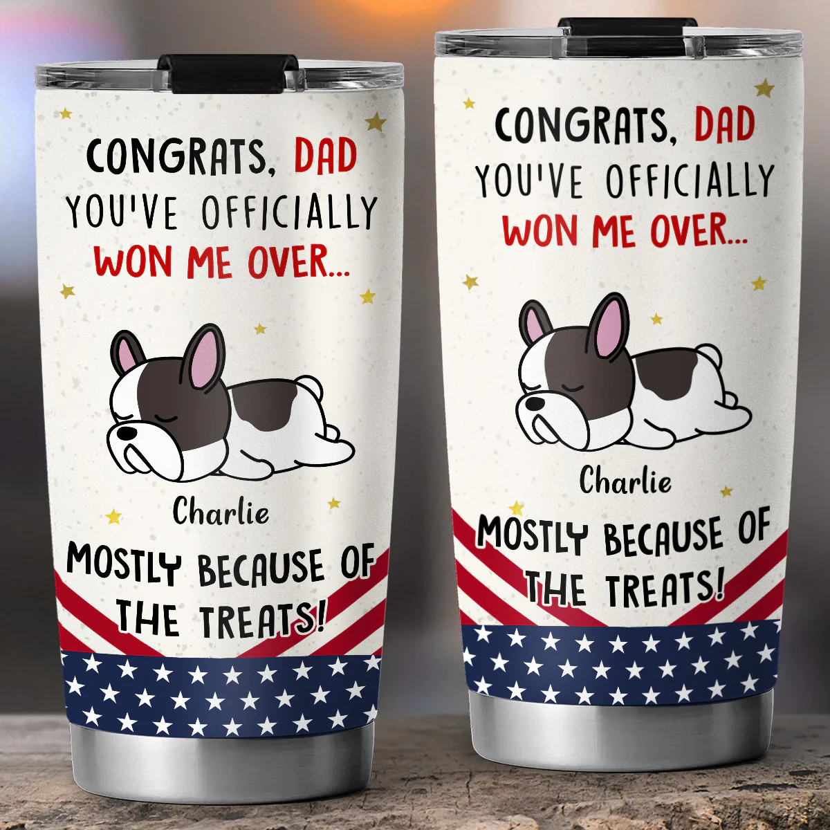 Congrats Dog Dad Mom - Personalized Custom Tumbler - Image 5