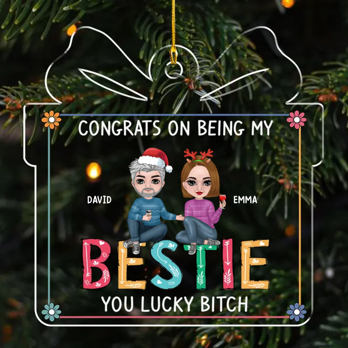 Congrats On 2 - Personalized Custom Acrylic Ornament