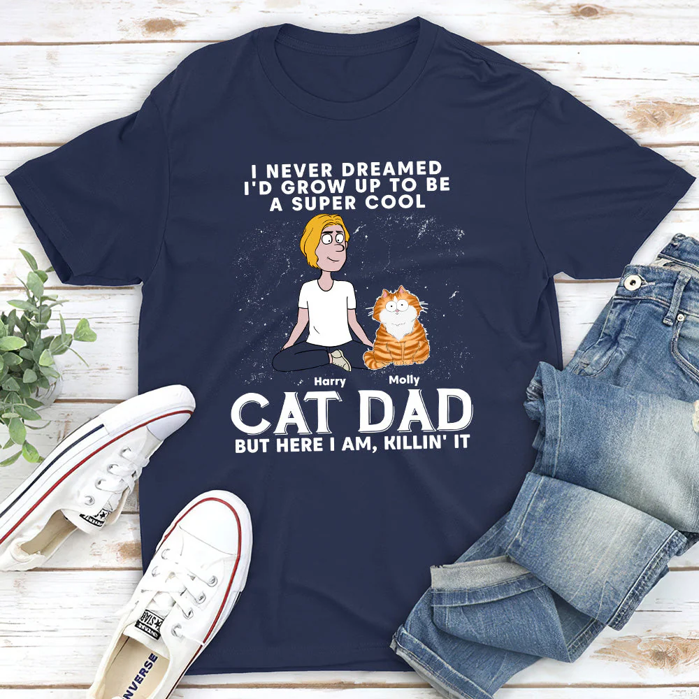 Cool Cat Dad - Personalized Custom Unisex T-shirt - Image 2