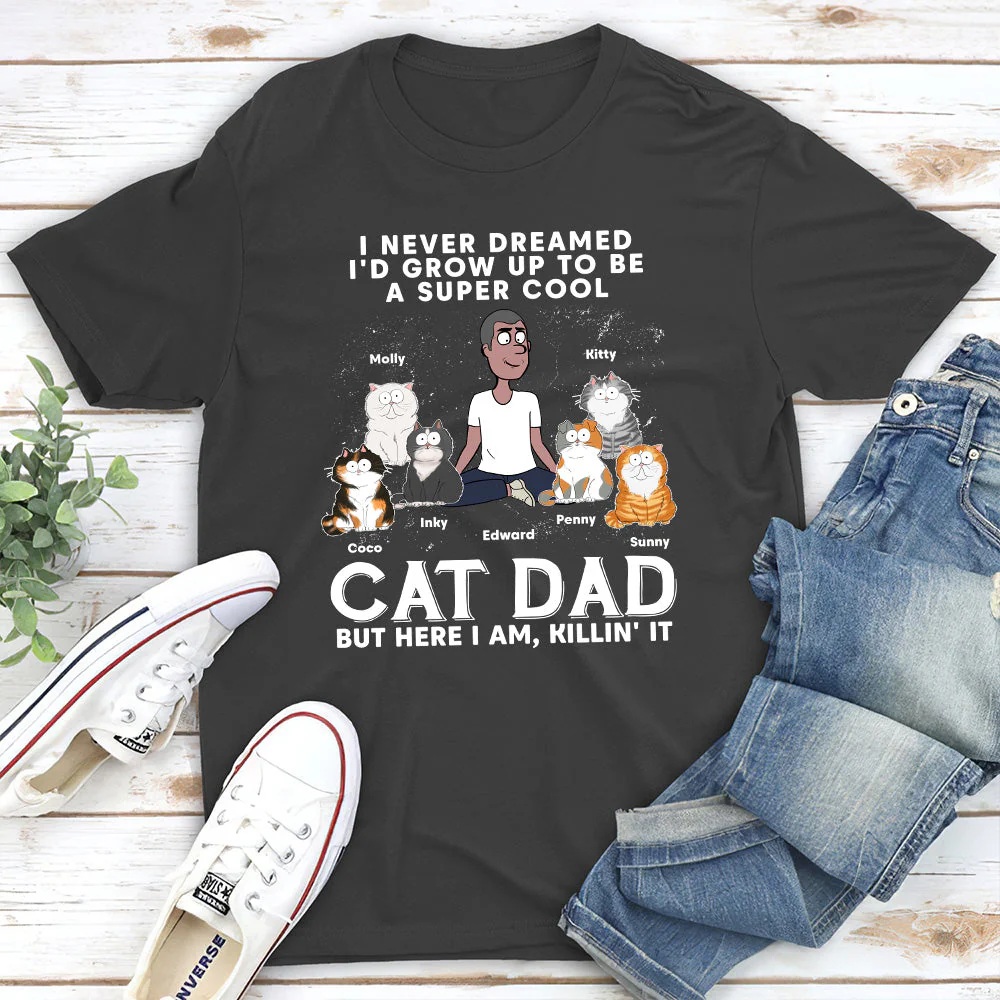 Cool Cat Dad - Personalized Custom Unisex T-shirt - Image 5