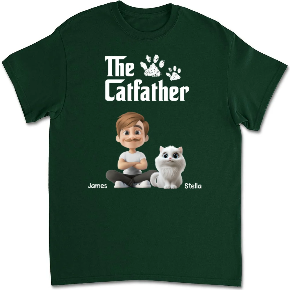 Cool Cat Father - Personalized Custom Unisex T-shirt - Image 8