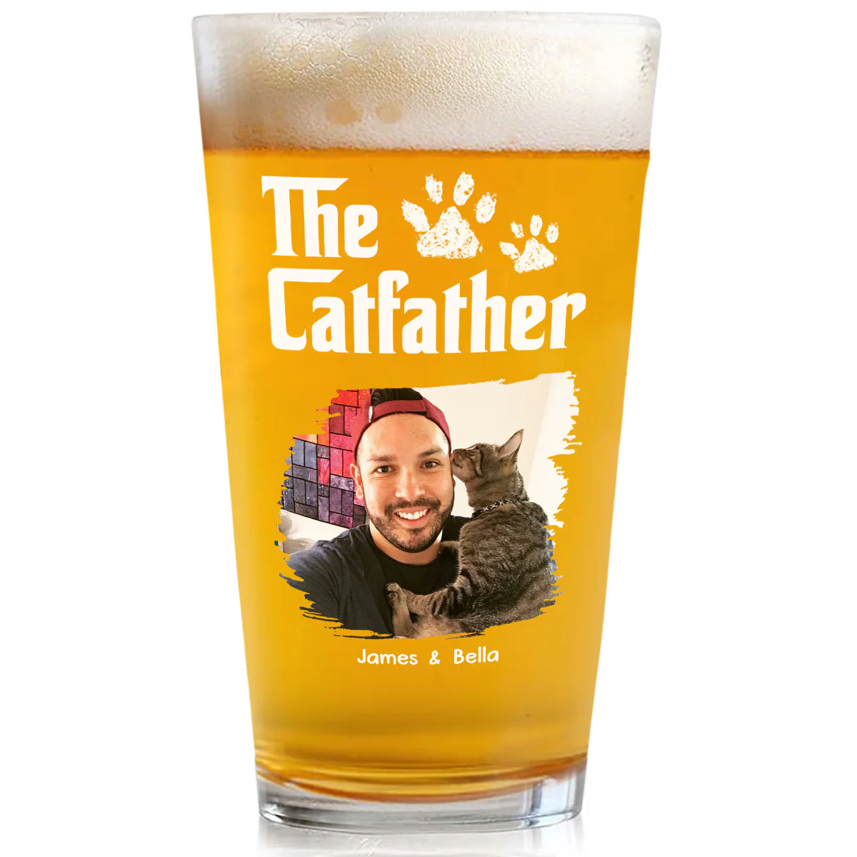 Cool Cat Father Photo - Personalized Custom Beer Glass
